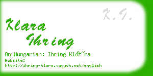 klara ihring business card